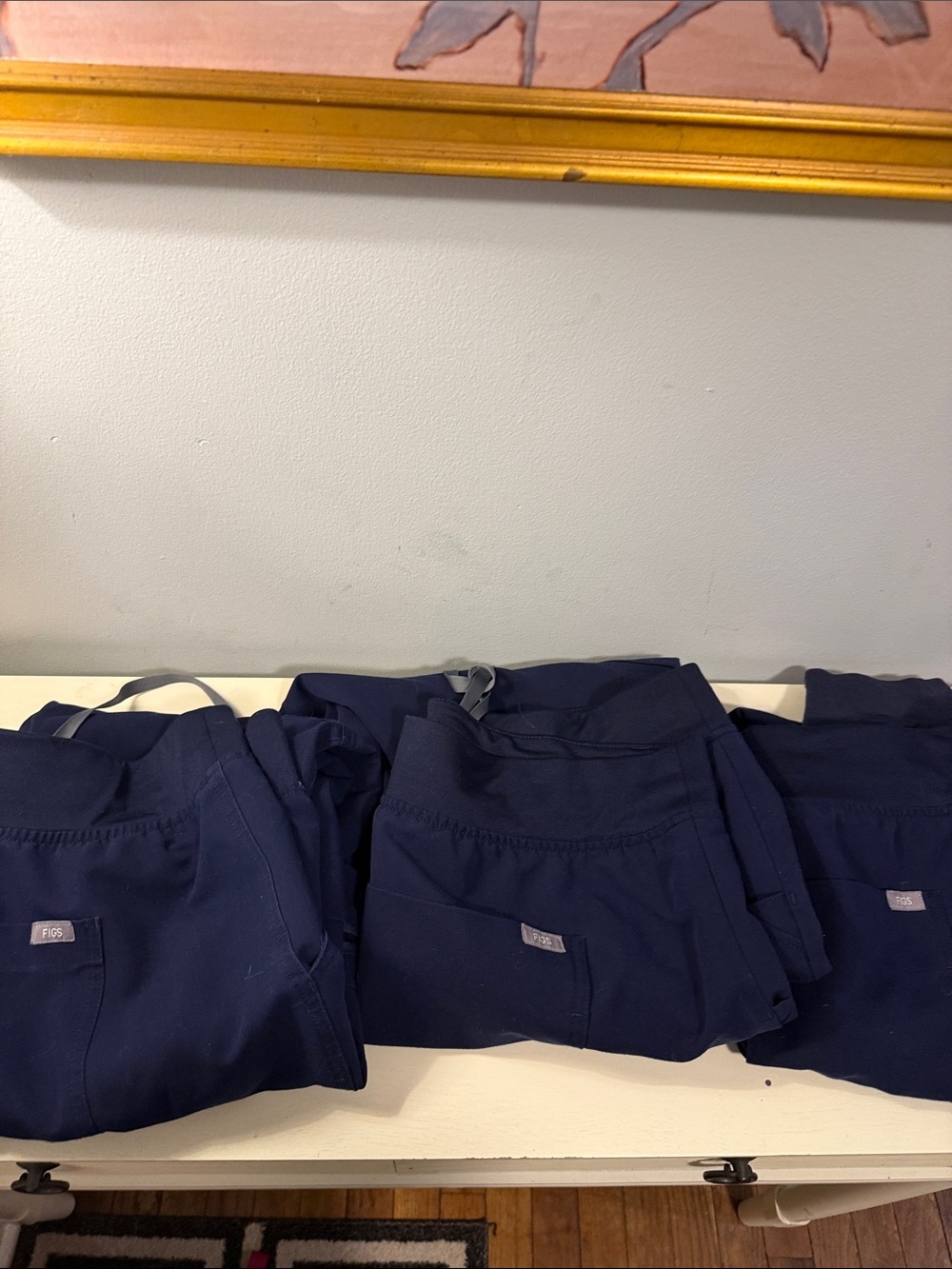 LOT OF THREE - FIGS Women's Navy Blue Drawstring Jogger Pants- LOT OF THREE!!